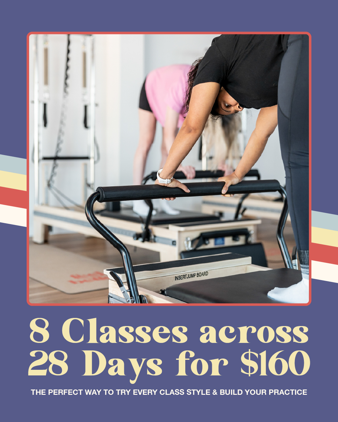 Small group of people enjoying a relaxed pilates class together